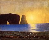 William Bradford The Sun Sets, Perce Rock, Gaspe, Quebec painting